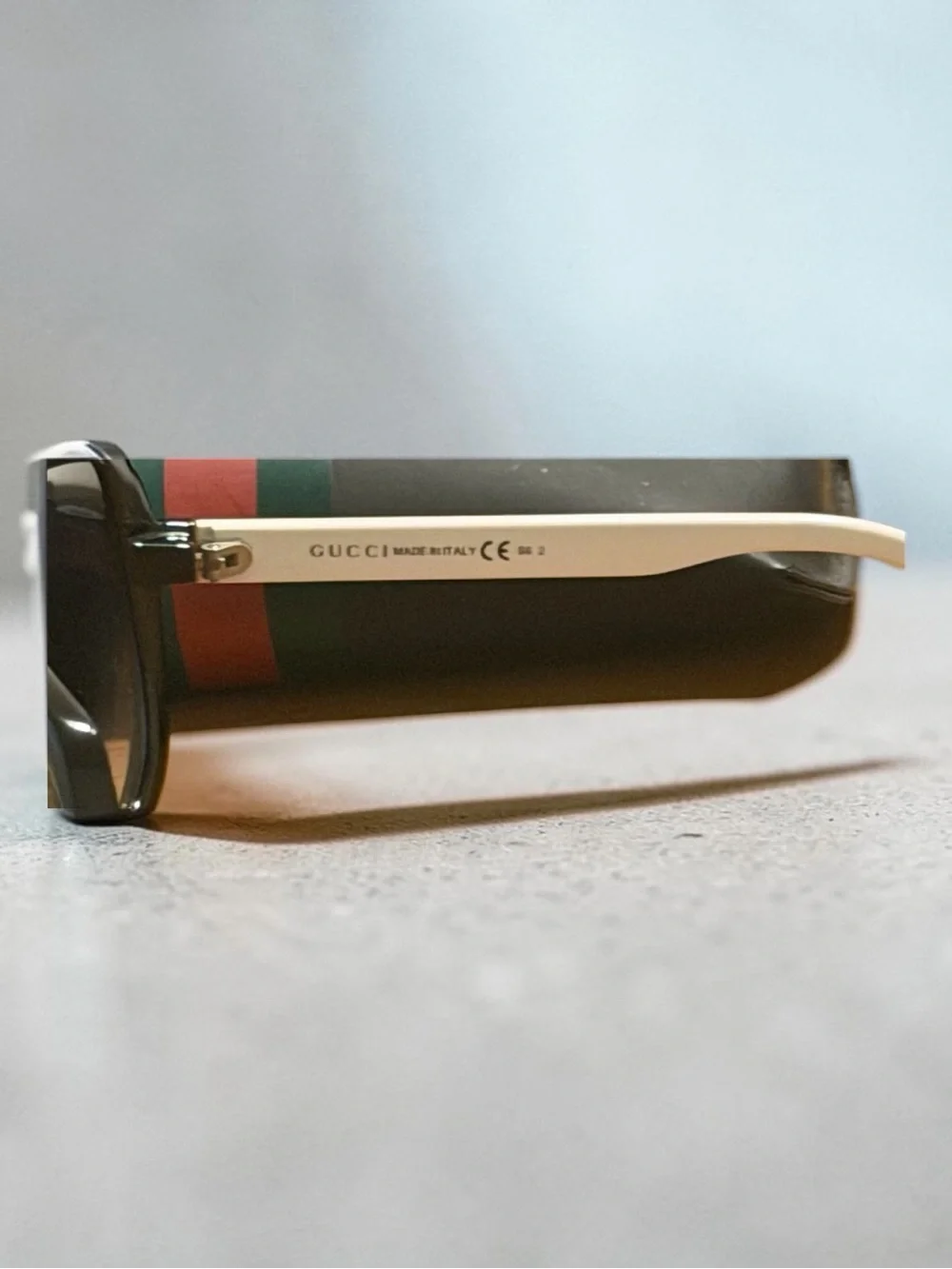Gucci Aviator Sunglasses White Green Red Web Stripe with Case